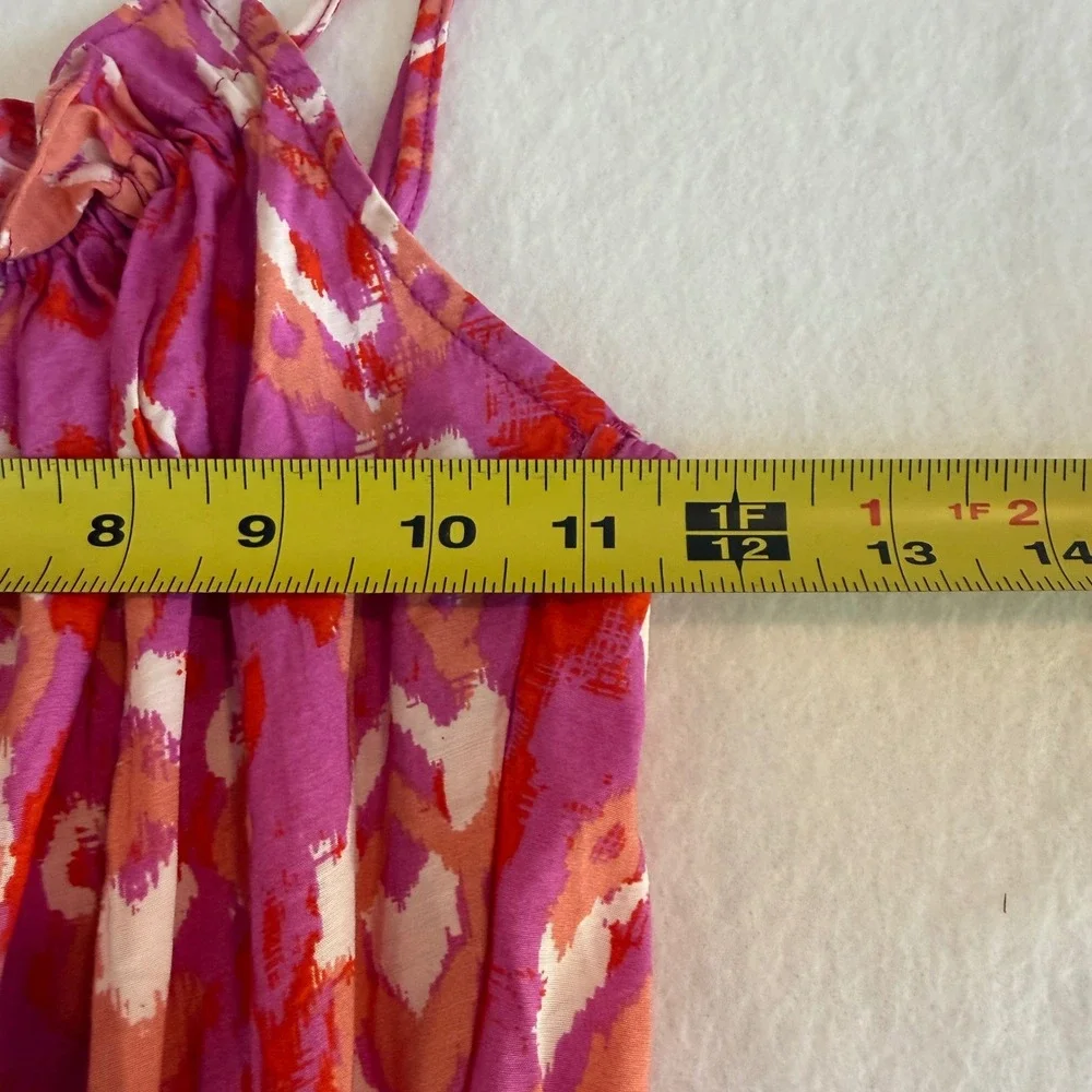 Ikat Print Tiered‎ Mini Sun Dress Women Small Pink Multi ND31338